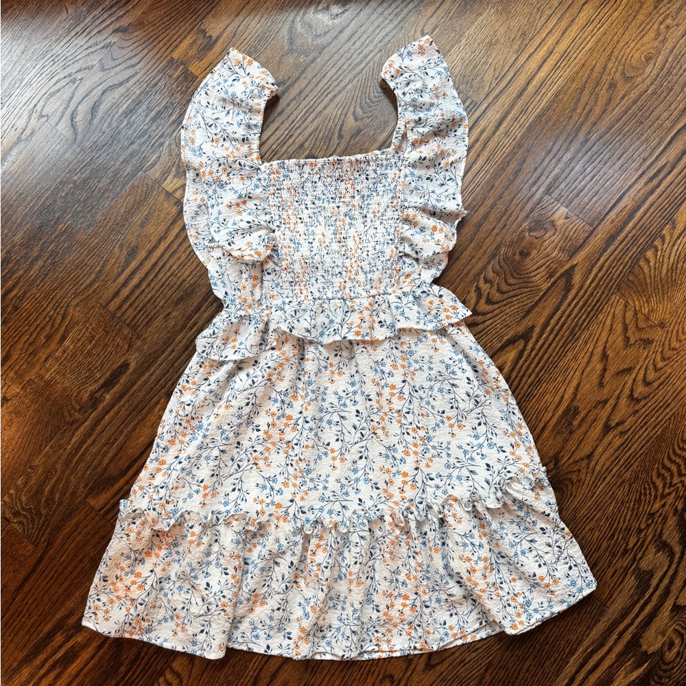 E & M Floral Ruffle Dress - Picture 2 of 4